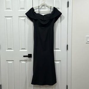 Off the shoulder black fitted dress